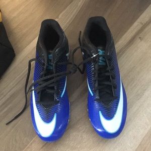 Blue and Black Nike Cleats